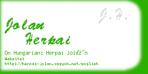 jolan herpai business card